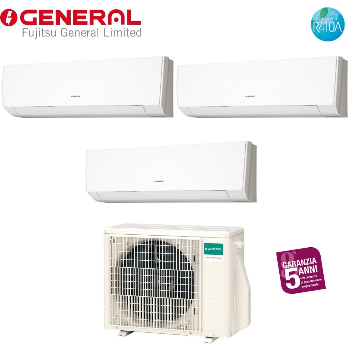 general fujitsu climatizzatore condizionatore general fujitsu trial split inverter serie lmca 9912 con aohg18lat3 r 410 9000900012000