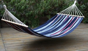 giardini del re amaca 2 posti telo in cotone con asse in legno 150x200