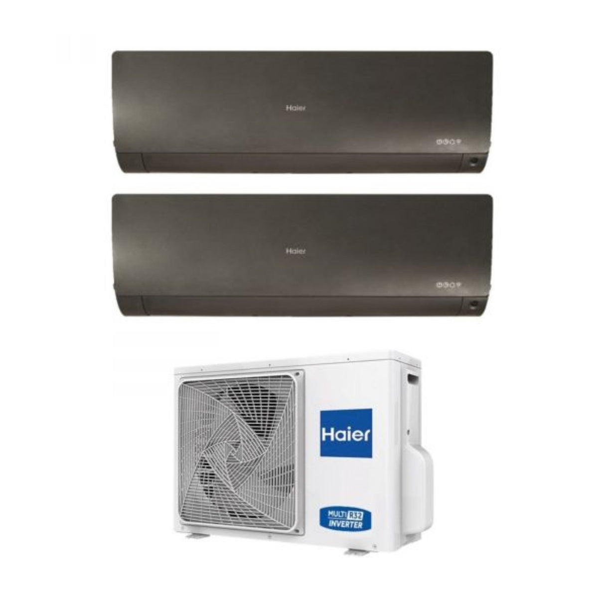 haier climatizzatore condizionatore haier dual split inverter serie flexis plus black 1215 con 2u50s2sm1fa r 32 wi fi integrato colore nero 1200015000 ean 8059657012203
