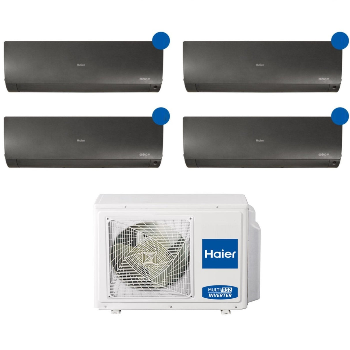 haier climatizzatore condizionatore quadri split inverter haier serie flexis black nero 70009000900012000 btu con 4u85s2sr2fa wifi integrato r 32 79912 novita