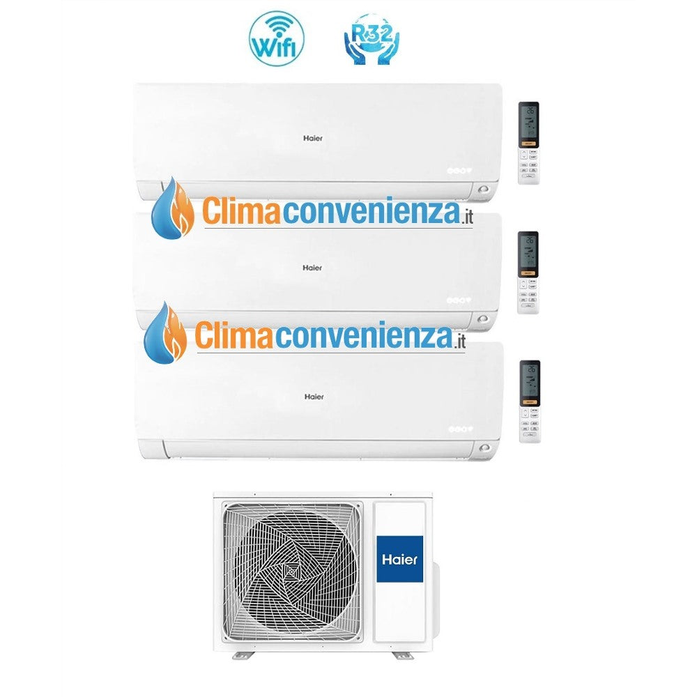 haier climatizzatore condizionatore trial split inverter haier serie flexis white 700070007000 btu con 3u55s2sr2fa r 32 wi fi 777 novita