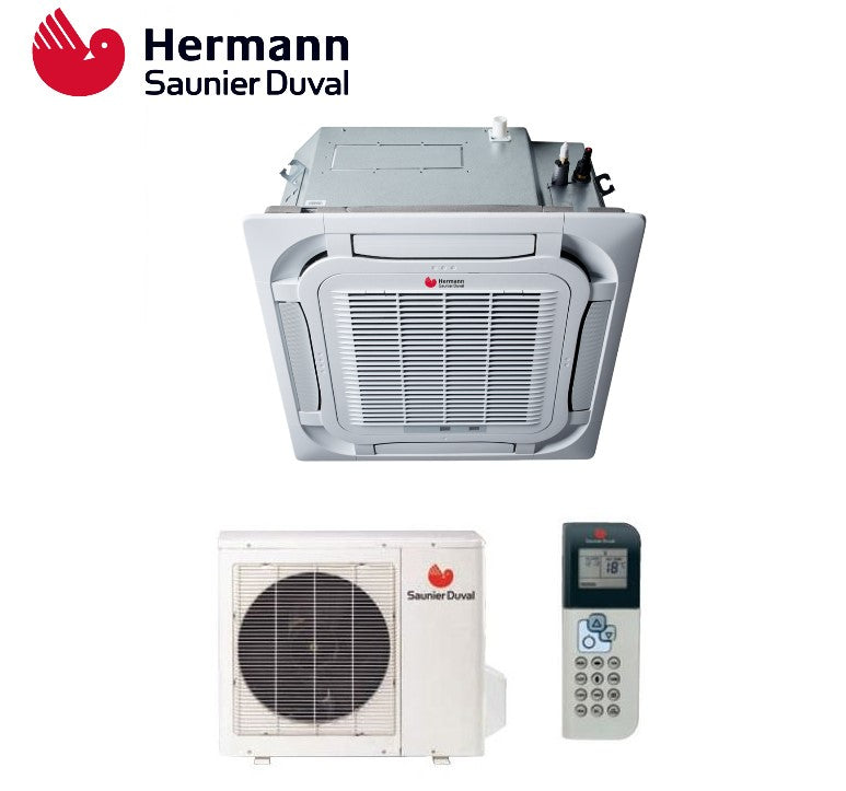 hermann saunier duval climatizzatore condizionatore hermann saunier duval cassetta a 4 vie inverter serie vivair sdh19 48000 btu sdh 19 140t ikn trifase r 32 novita