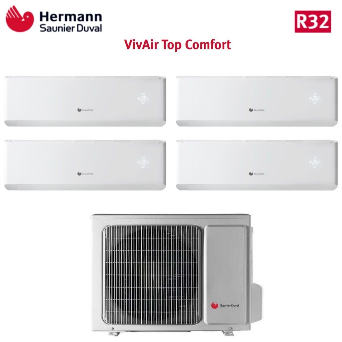 hermann saunier duval climatizzatore condizionatore hermann saunier duval quadri split inverter serie top comfort 7779 con sdh20 080mc4no r 32 7000700070009000