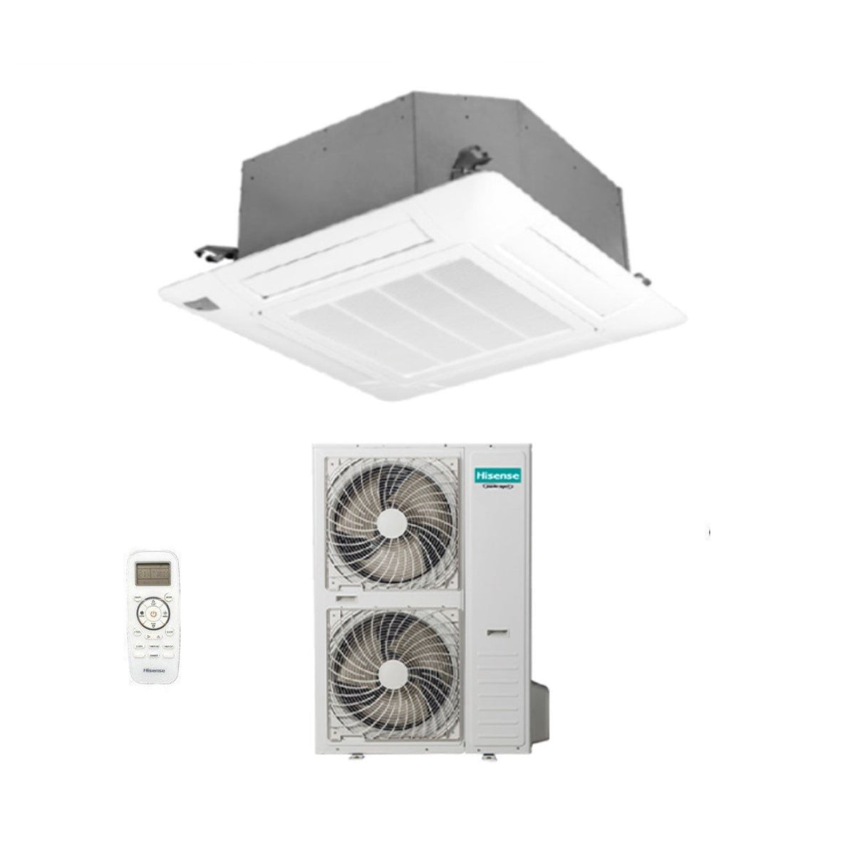 hisense climatizzatore condizionatore hisense a cassetta 48000 btu auc140ur4rhb4 trifase r 32 wi fi optional con telecomando e pannello incluso novita