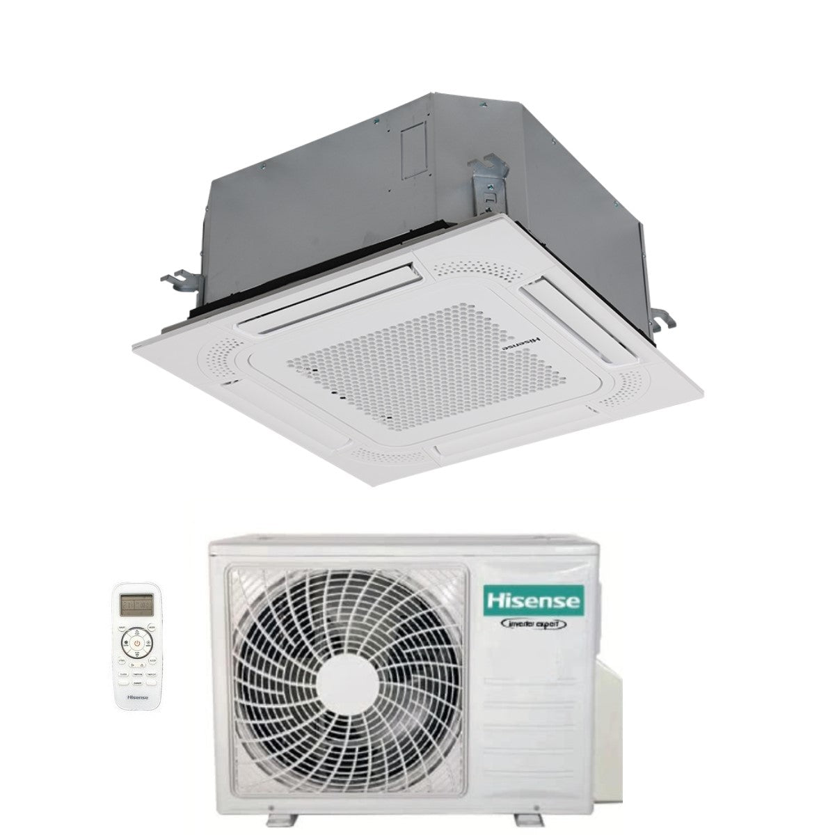 hisense climatizzatore condizionatore hisense a cassetta 9000 btu act26ur4rcc8 auw26u4rr4 r 32 wi fi optional con telecomando e pannello incluso