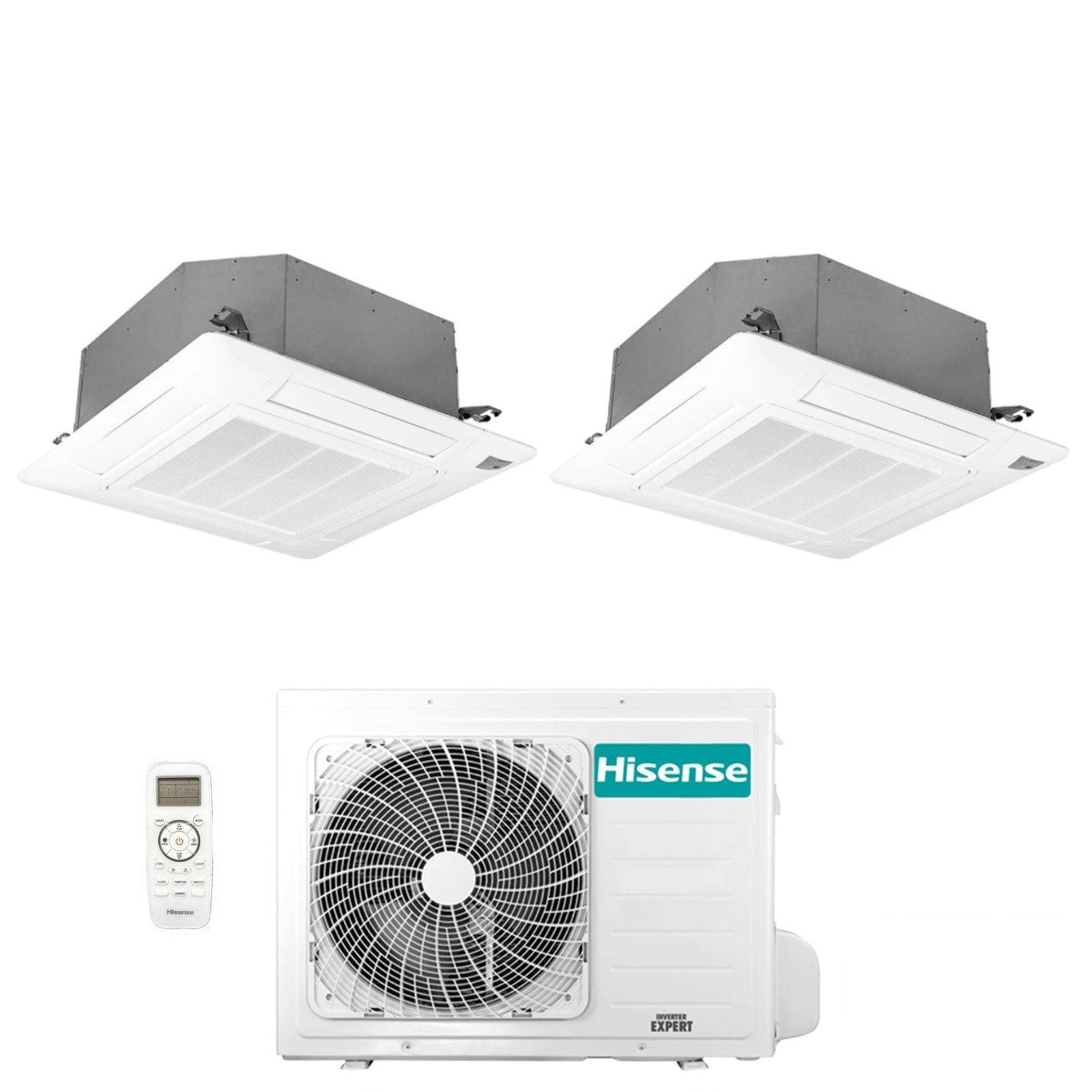 hisense climatizzatore condizionatore hisense dual split a cassetta 99 con 2amw50u4rxa r 32 wi fi optional 90009000 con telecomando e pannello incluso novita
