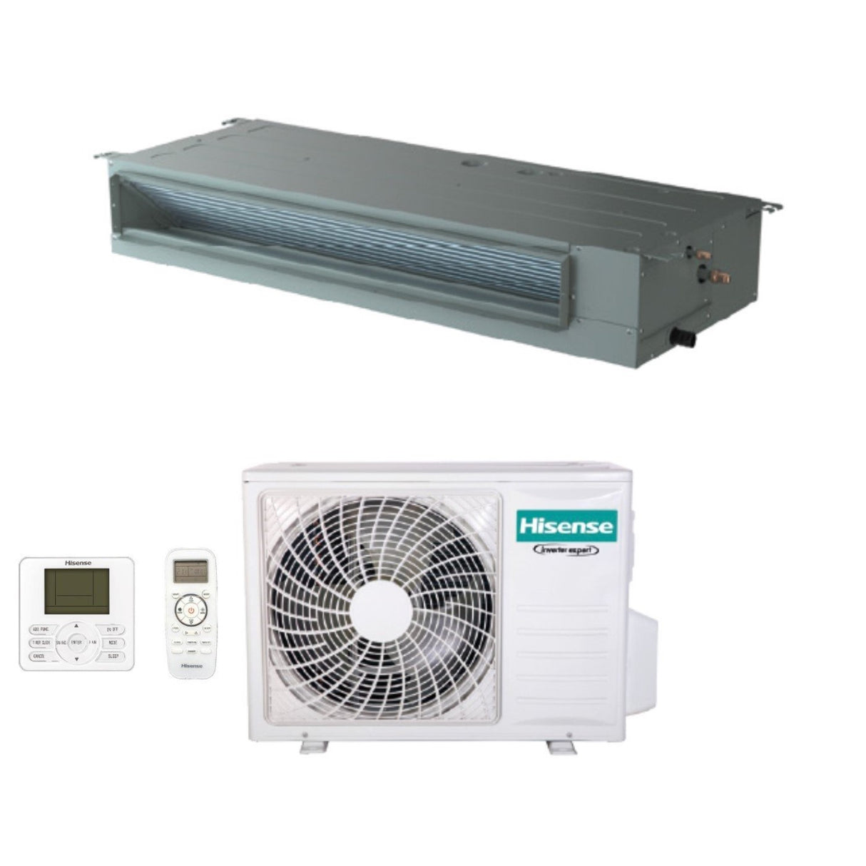 hisense climatizzatore condizionatore hisense inverter canalizzato canalizzabile 18000 btu adt52ux4rcl4 r 32 wi fi optional con telecomando di serie e cablato novita