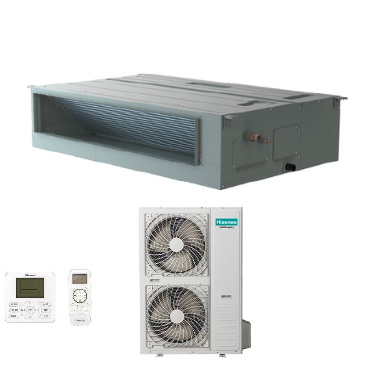 hisense climatizzatore condizionatore hisense inverter canalizzato canalizzabile 48000 btu aud140ux4rhh5 trifase r 32 wi fi optional con telecomando di serie e cablato novita