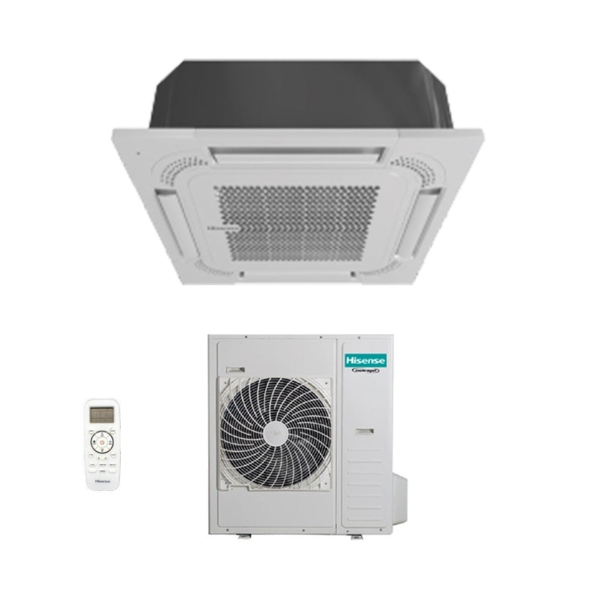 hisense offerta climatizzatore condizionatore hisense a cassetta 42000 btu auc125ur4shb3 auw125u4rt5 r 32 con telecomando e pannello incluso