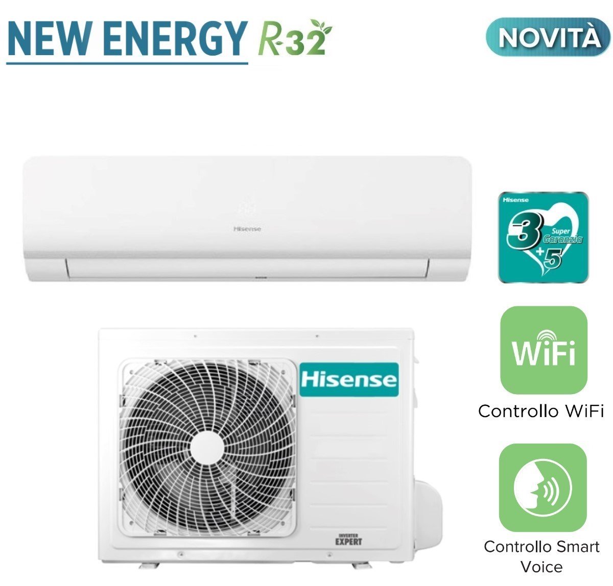 hisense offerta climatizzatore condizionatore hisense inverter serie new energy 12000 btu kc35xr00g tq35xe0cw r 32 wi fi integrato classe aa ean 8059657005977