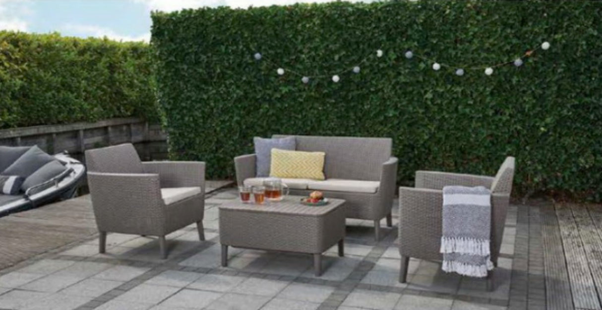 keter salotto salemo keter cappuccino con cuscino in polirattan codice 95131