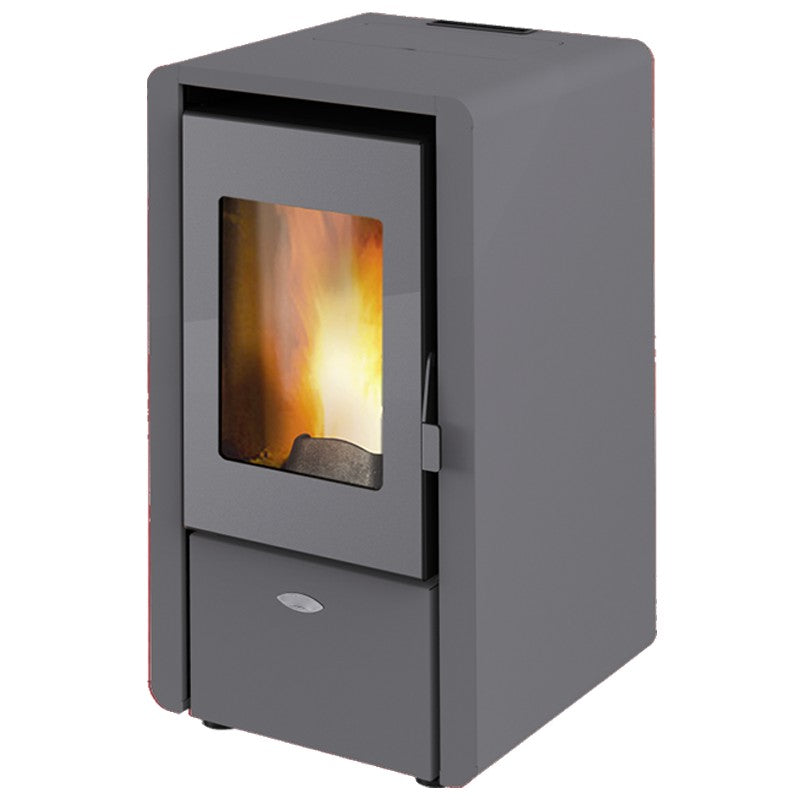 king stufa a pellet king 60 kw 615 grigia per ambienti fino a 55 m2 newtelecomando optional