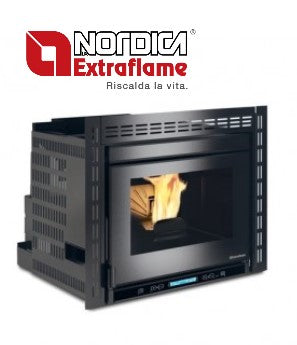 la nordica inserto camino a pellet ventilato la nordica modello comfort plus crystal 110 kw