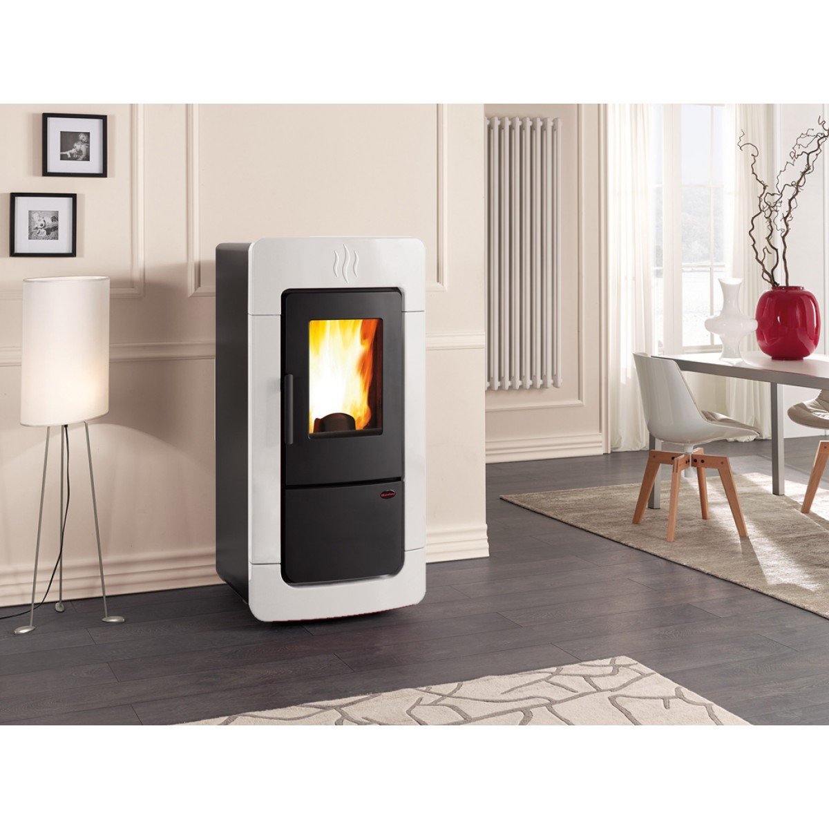 la nordica offerta termostufa a pellet la nordica extraflame modello diadema acs idro 284 kw colore bianco