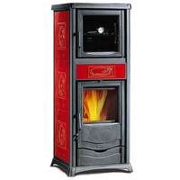 la nordica stufa a legna in ghisa la nordica extraflame mod rossella plus forno evo 91 kw bordeaux