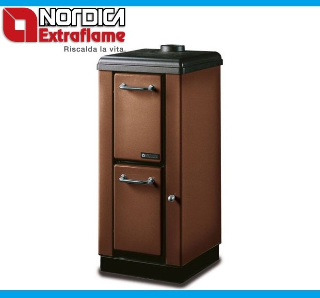 la nordica stufa a legna la nordica extraflame modello mignon 4 kw marrone in acciaio e ghisa