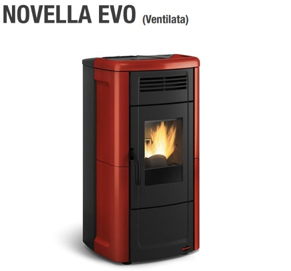 la nordica stufa a pellet la nordica extraflame modello novella evo 102 kw colore bordeaux