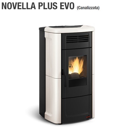 la nordica stufa a pellet la nordica extraflame modello novella plus evo 103 kw colore avorio