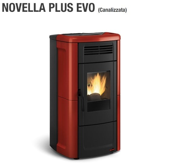 la nordica stufa a pellet la nordica extraflame modello novella plus evo 103 kw colore bordeuax