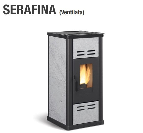 la nordica stufa a pellet la nordica extraflame modello serafina 71 kw in pietra naturale telecomando optional