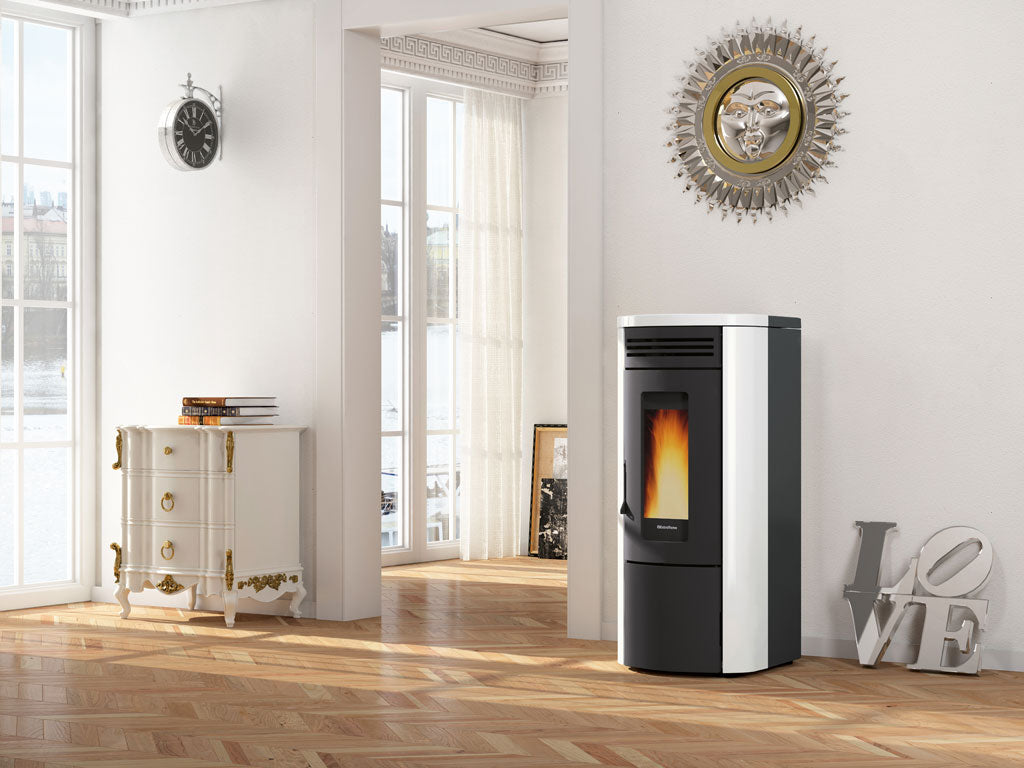 la nordica termostufa a pellet la nordica extraflame costanza idro 17 kw wi fi integrato vari colori disponibili bianca ean 8055776918242