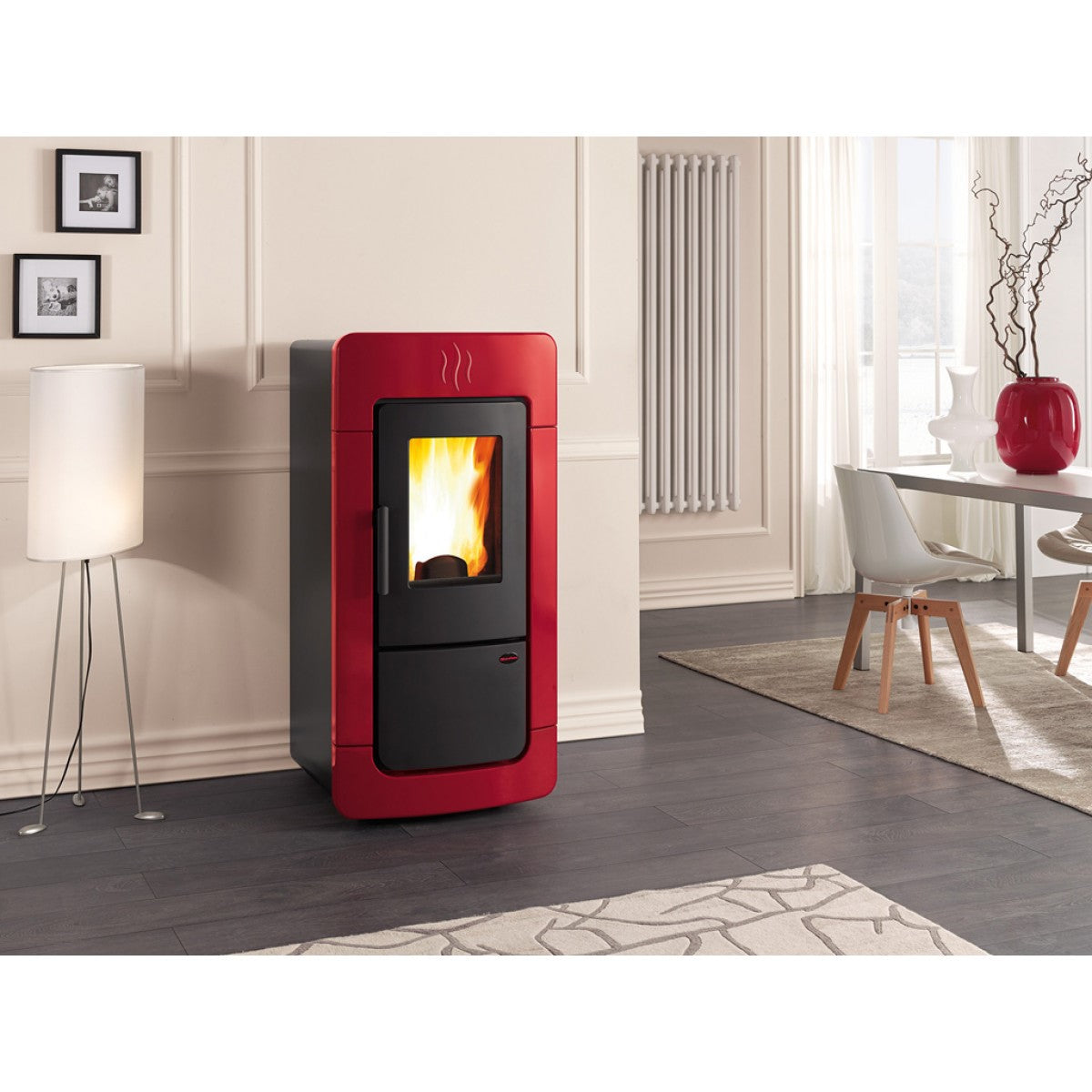 la nordica termostufa a pellet la nordica extraflame modello diadema acs idro 284 kw colore bordeaux ean 8055776918310