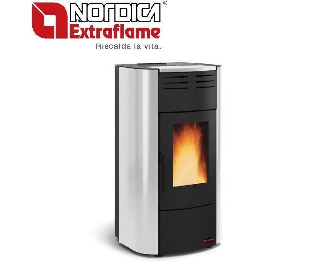 la nordica termostufa a pellet la nordica extraflame modello raffaella idro 2 0 188 kw colore argento ean 8055776918358