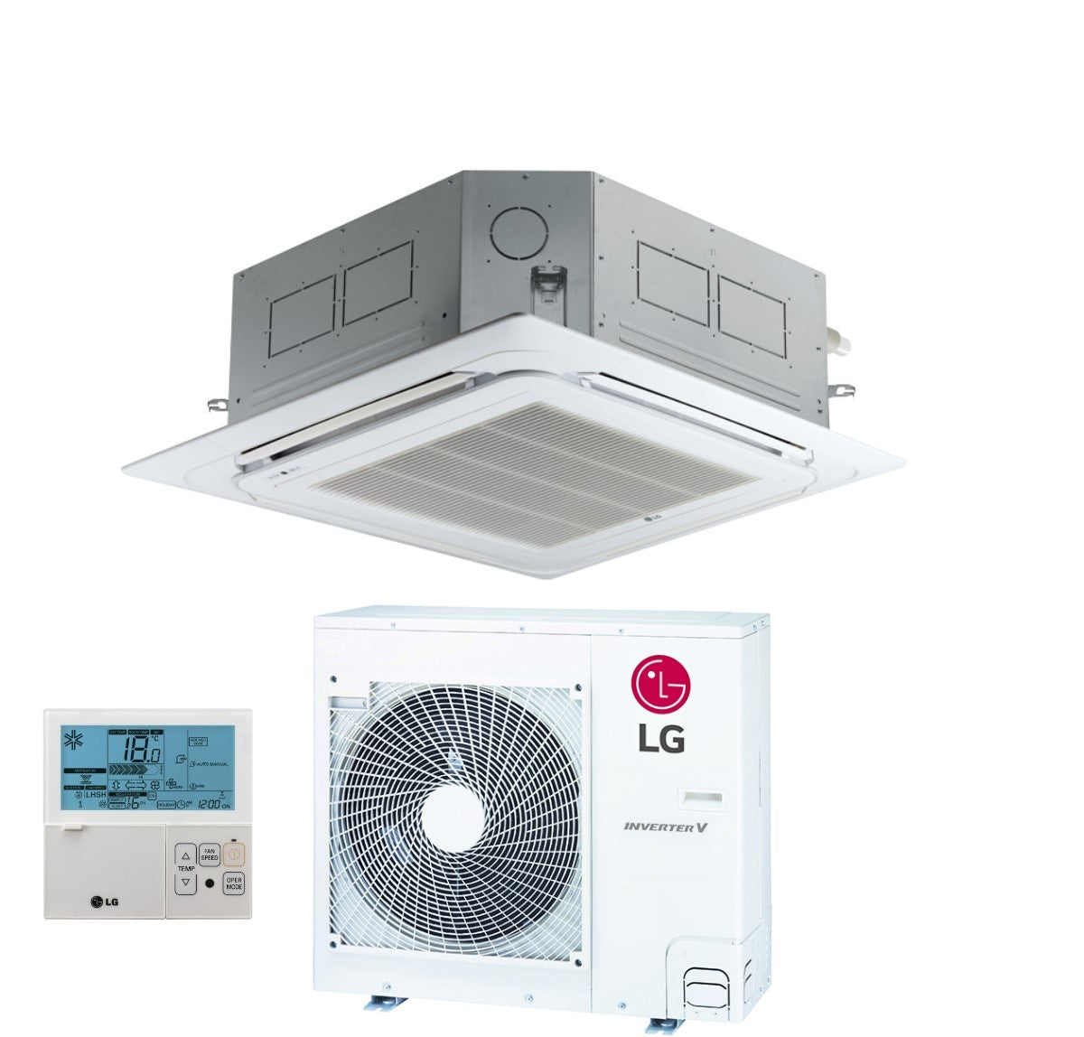 lg climatizzatore condizionatore lg cassetta a 4 vie inverter 30000 btu ut30f r 32 wi fi optional con comando a filo e pannello incluso novita