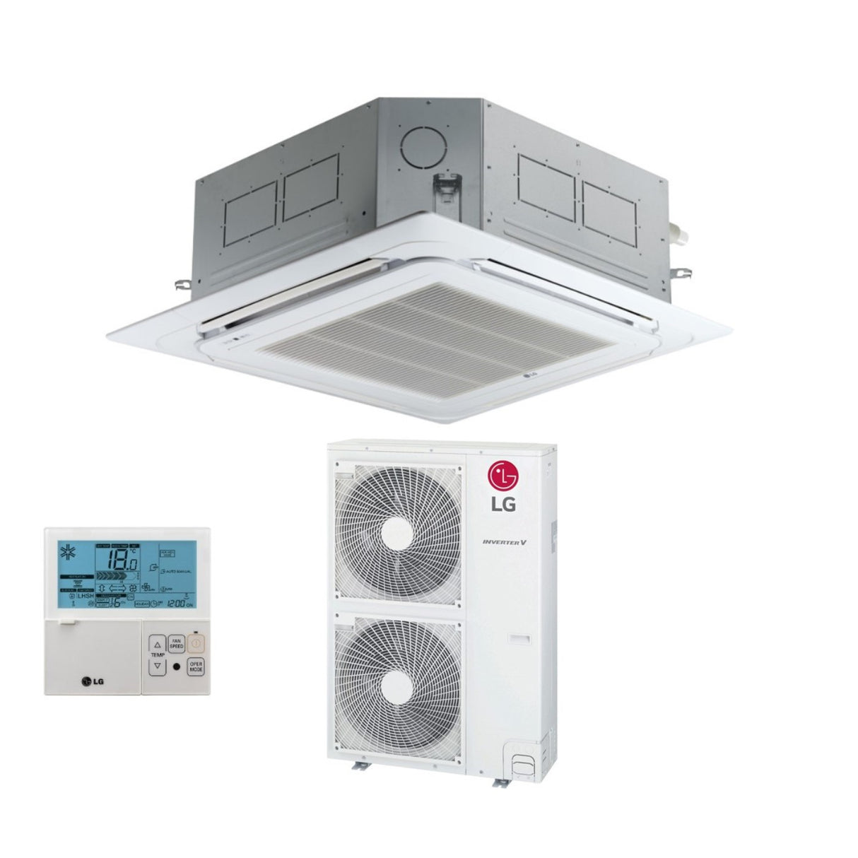 lg climatizzatore condizionatore lg cassetta a 4 vie inverter 48000 btu ut48f r 32 wi fi optional con comando a filo e pannello incluso novita