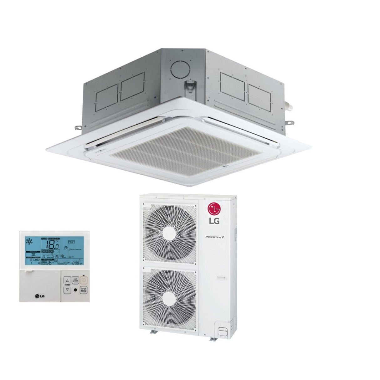 lg climatizzatore condizionatore lg cassetta a 4 vie inverter 60000 btu ct60f r 32 wi fi optional con comando a filo e pannello incluso novita