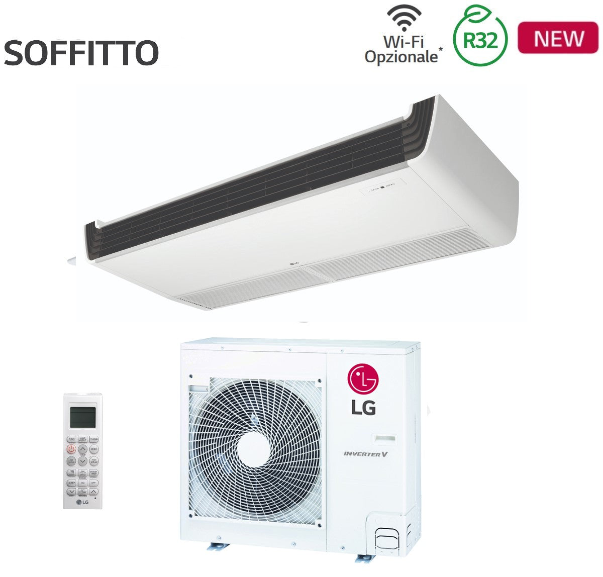 lg climatizzatore condizionatore lg soffitto inverter 30000 btu uv30f monofase r 32 wi fi optional telecomando di serie incluso novita
