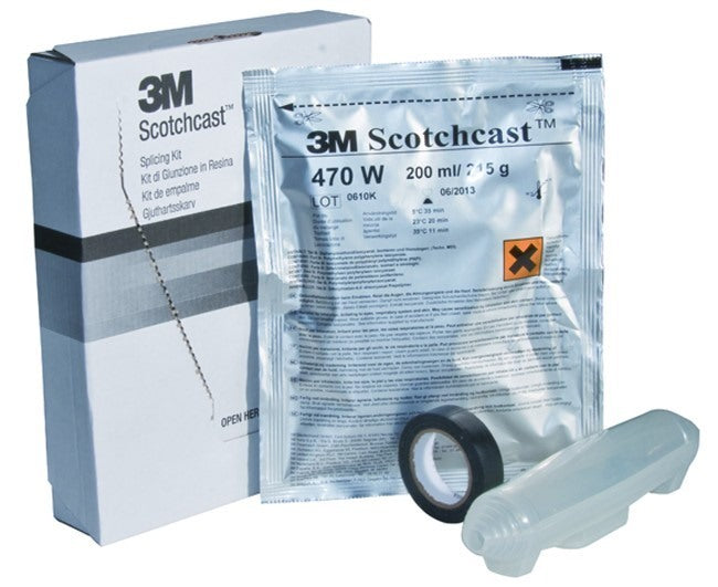 materiale elettrico kit di giunzione cavi muffola guanti carta vetrata nastro isolante in pvc contenitore e gel modello 215 gr ean 8021684691164