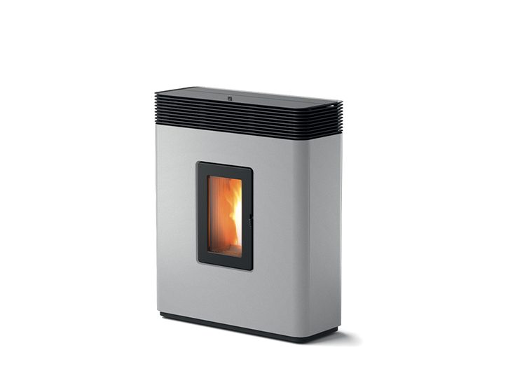 mcz offerta stufa a pellet canalizzabile mcz philo comfort air da 9 kw colore metallo alluminium