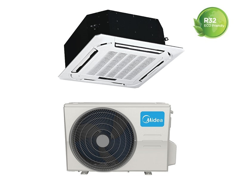 midea climatizzatore condizionatore inverter midea cassetta 4 vie super slim 90x90 36000 btu mcd1 36hrfn8 a wi fi optional griglia inclusa trifase 1