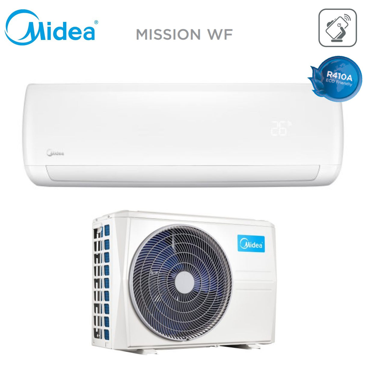 midea climatizzatore condizionatore midea inverter serie mission wf 70 24000 btu classe a wi fi optional ean 8059657006455