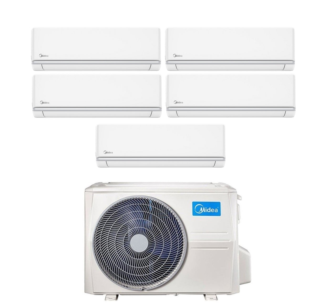 midea climatizzatore condizionatore midea penta split inverter serie elegance 99999 con m5oe 42hfn8 q r 32 wi fi optional 90009000900090009000