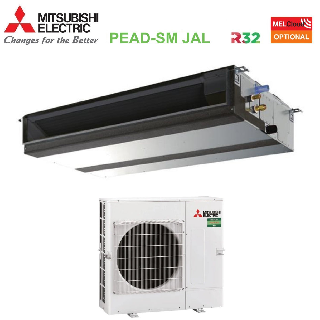 mitsubishi electric climatizzatore condizionatore mitsubishi electric canalizzato canalizzabile inverter media prevalenza 48000 btu pead sm140jal puz sm140yka trifase r 32 wi fi optional