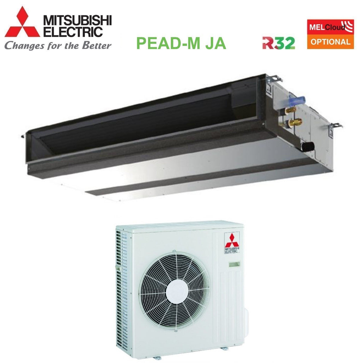 mitsubishi electric climatizzatore condizionatore mitsubishi electric canalizzato canalizzabile power inverter media prevalenza 24000 btu pead m71ja puz zm71vha r 32 wi fi optional