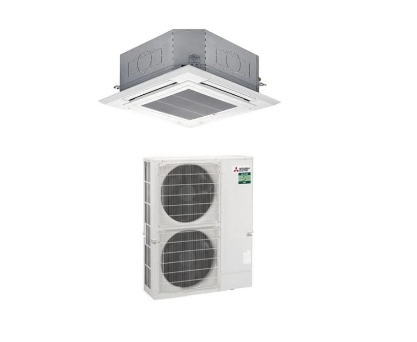 mitsubishi electric climatizzatore condizionatore mitsubishi electric cassetta a 4 vie 48000 btu pla zm140ea puz m140vka monofase r 32 wi fi optional con griglia inclusa completo di comando