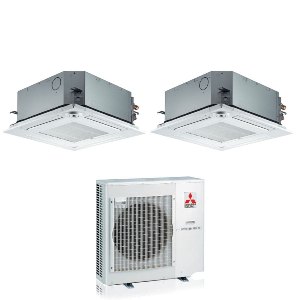 mitsubishi electric climatizzatore condizionatore mitsubishi electric dual split cassetta slz m 918 con mxz 4f72vf r 32 wi fi optional 900018000 con telecomando e griglia inclusa