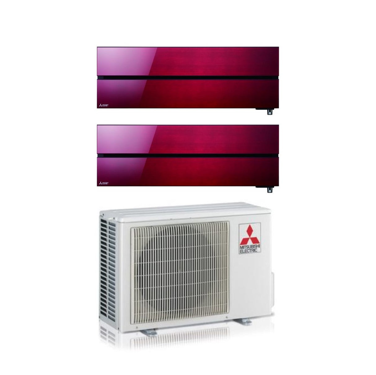 mitsubishi electric climatizzatore condizionatore mitsubishi electric dual split inverter serie kirigamine style msz ln 912 con mxz 2f53vf ruby red r 32 wi fi integrato colore rosso 900012000 ean 8059657018151