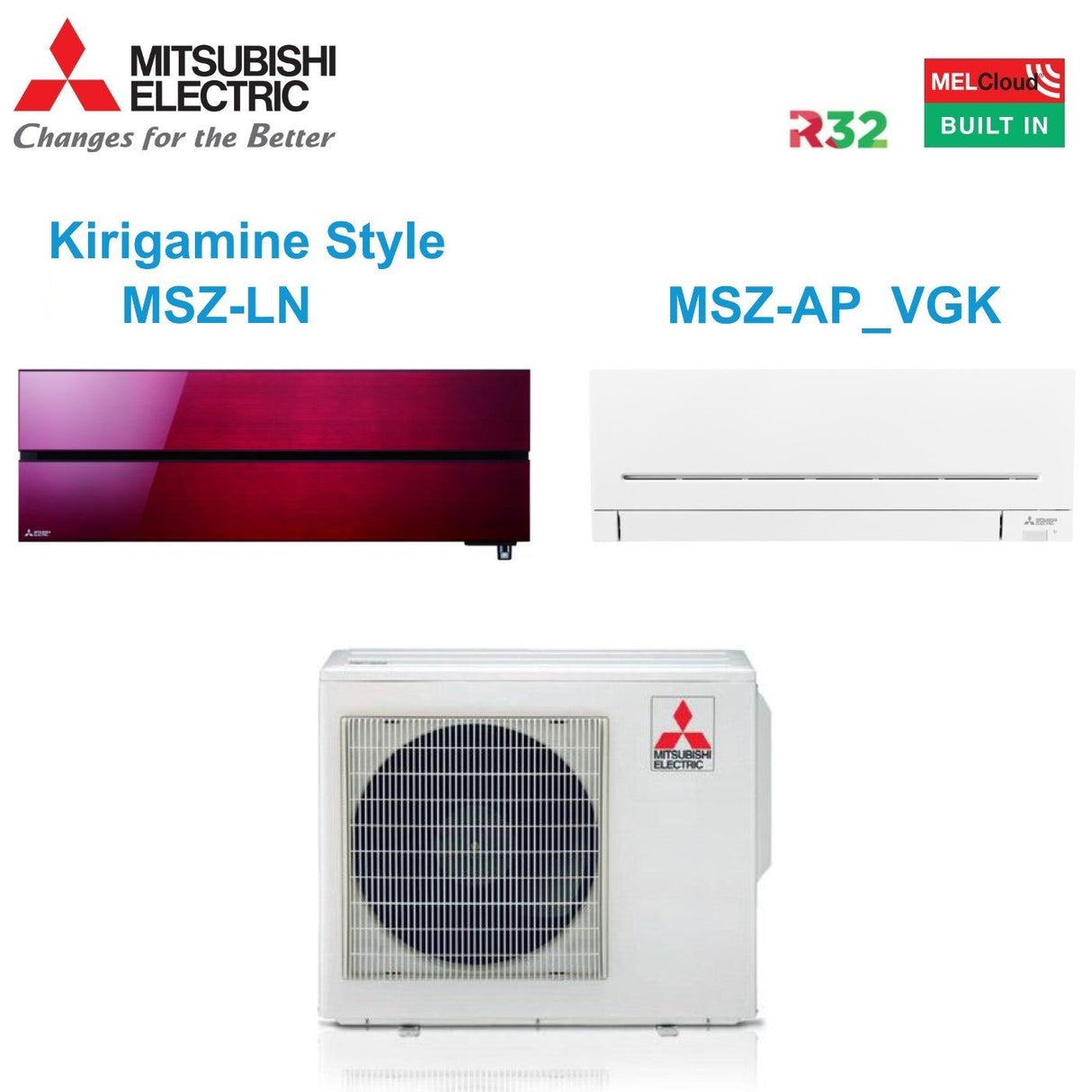 mitsubishi electric climatizzatore condizionatore mitsubishi electric kirigamine style ruby red 12000 ap vgk 18000 con mxz 3f68vf r 32 wi fi integrato 1218 ean 8059657018960