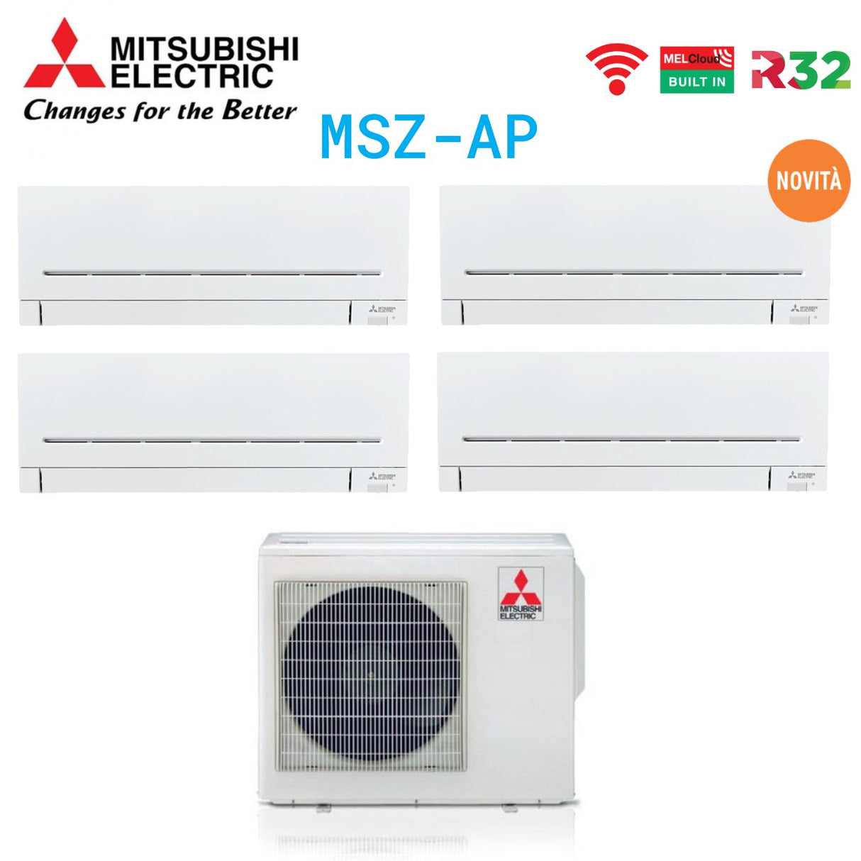 mitsubishi electric climatizzatore condizionatore mitsubishi electric quadri split inverter serie ap vgk 5559 con mxz 4f80vf r 32 wi fi integrato 5000500050009000