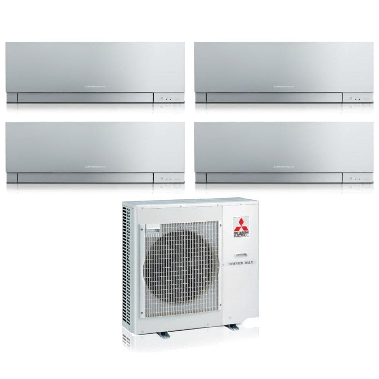 mitsubishi electric climatizzatore condizionatore mitsubishi electric quadri split inverter serie kirigamine zen silver msz ef 7779 con mxz 4f72vf r 32 wi fi integrato colore argento 7000700070009000
