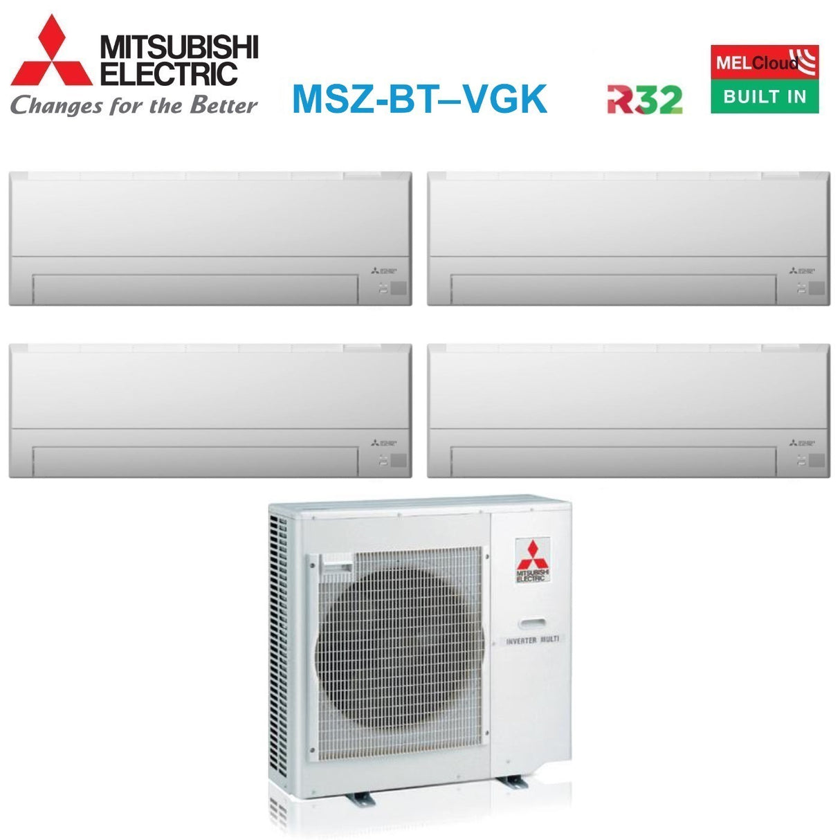 mitsubishi electric climatizzatore condizionatore mitsubishi electric quadri split inverter serie msz bt 7121212 con mxz 4f72vf r 32 wi fi 7000120001200012000