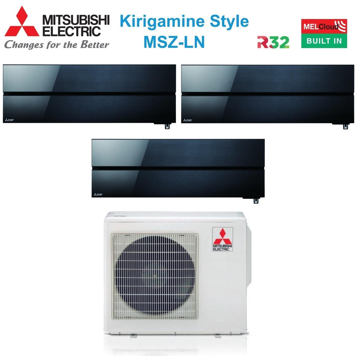 mitsubishi electric climatizzatore condizionatore mitsubishi electric trial split inverter serie kirigamine style msz ln 91212 con mxz 3f68vf onyx black r 32 wi fi integrato colore nero 90001200012000