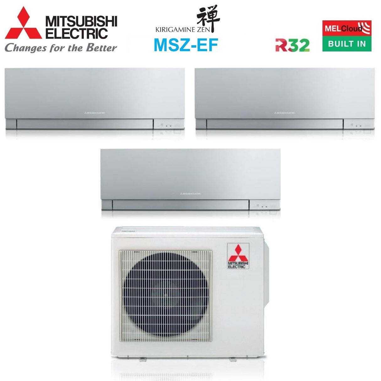 mitsubishi electric climatizzatore condizionatore mitsubishi electric trial split inverter serie kirigamine zen silver msz ef 777 con mxz 3f54vf r 32 wi fi integrato colore argento 700070007000
