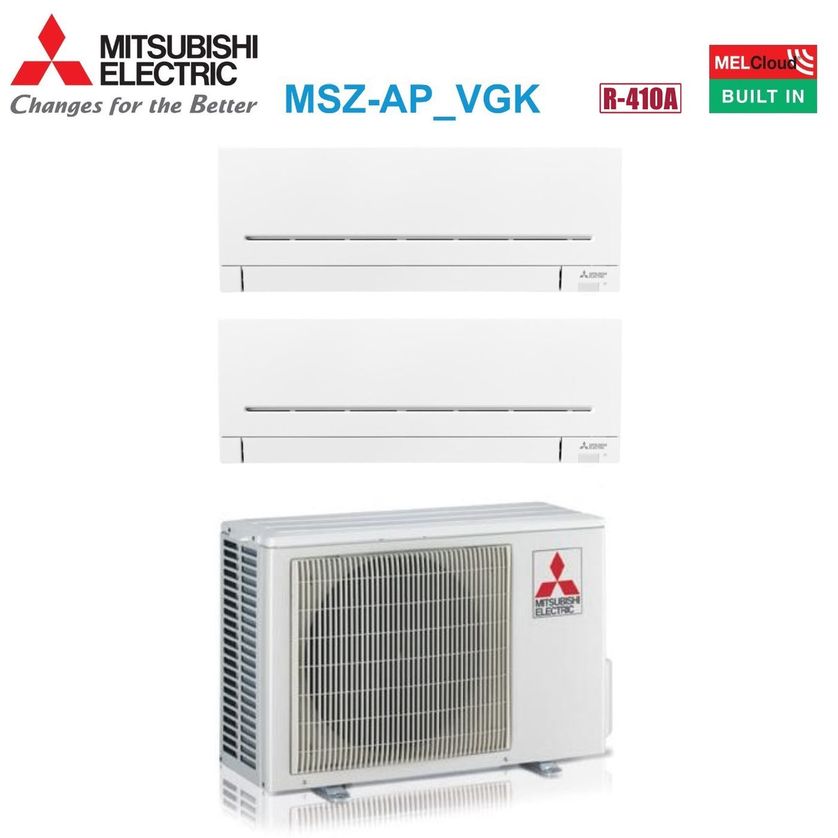 mitsubishi electric offerta climatizzatore condizionatore mitsubishi electric dual split inverter serie ap vgk 99 con mxz 2d33va r 410 wi fi integrato 90009000 ean 8059657019912
