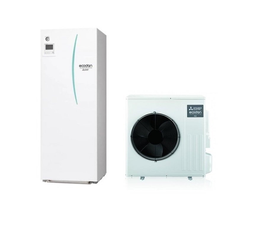 mitsubishi electric pompa di calore aria acqua mitsubishi electric split hydrotank reversibile erst17d vm2d accumulo 170 lt unita esterna ecodan e suz swm40va 56 kw r 32
