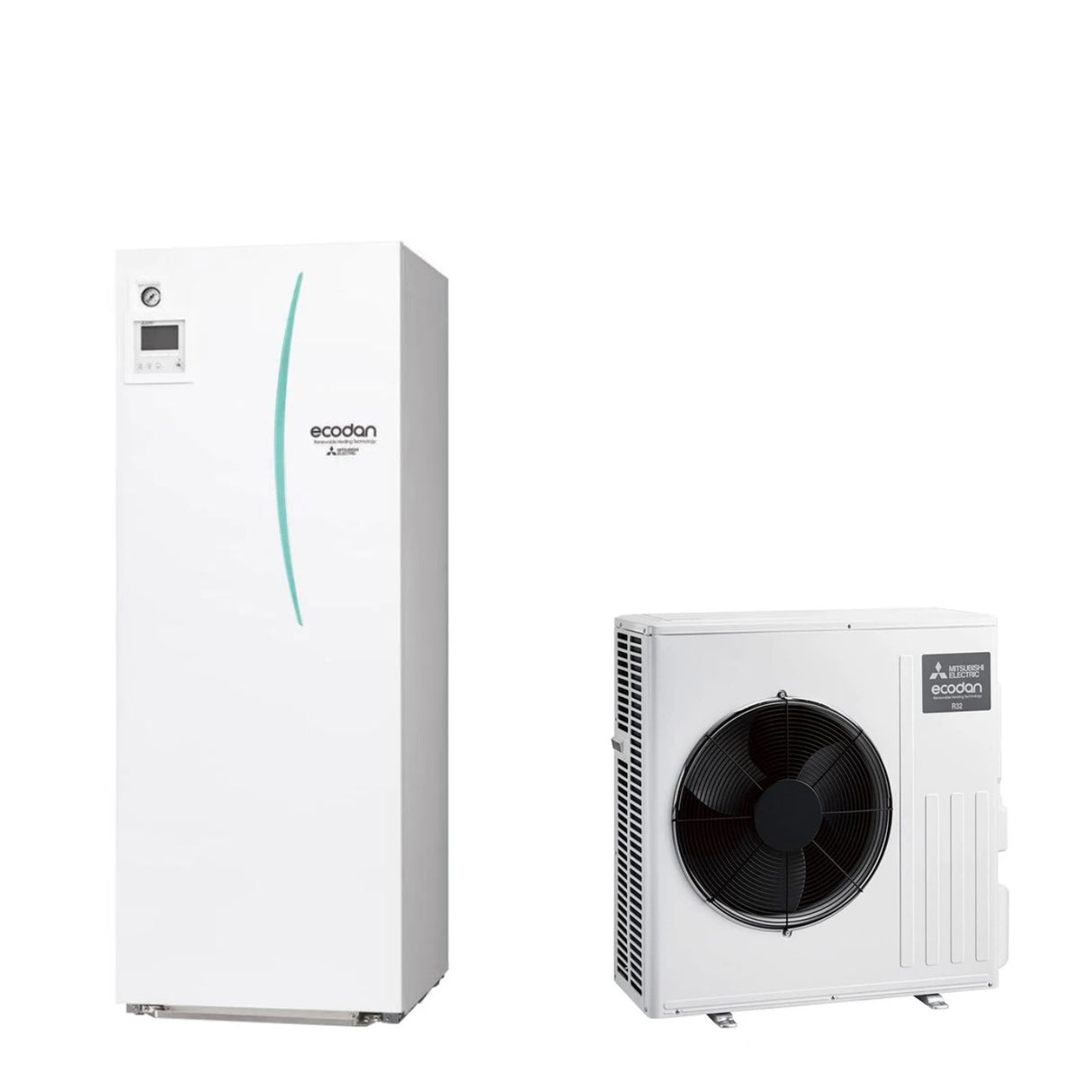 mitsubishi electric pompa di calore aria acqua mitsubishi electric split hydrotank reversibile erst20d vm2d accumulo 200 lt unita esterna ecodan e suz swm40va 56 kw r 32